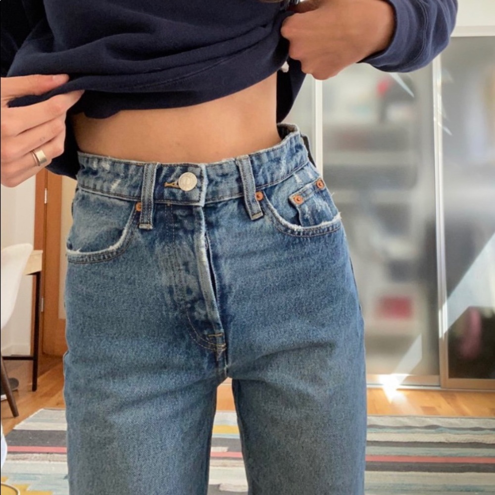 Zara Light Wash Straight Leg Jeans